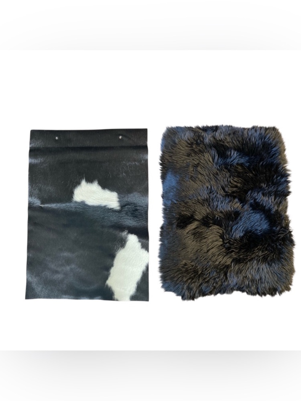 Yeti Black, Black Moo Sheepskin and Leather Sample/Small/ Swatch